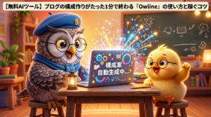 【無料AIツール】ブログの構成作りがたった1分で終わる『Owline』の使い方と稼ぐコツ